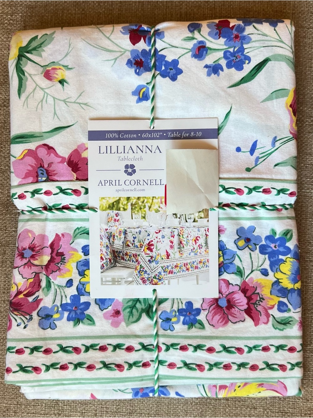 April Cornell 60βx 102β Lillianna Floral Tablecloth Cottage Country NWT